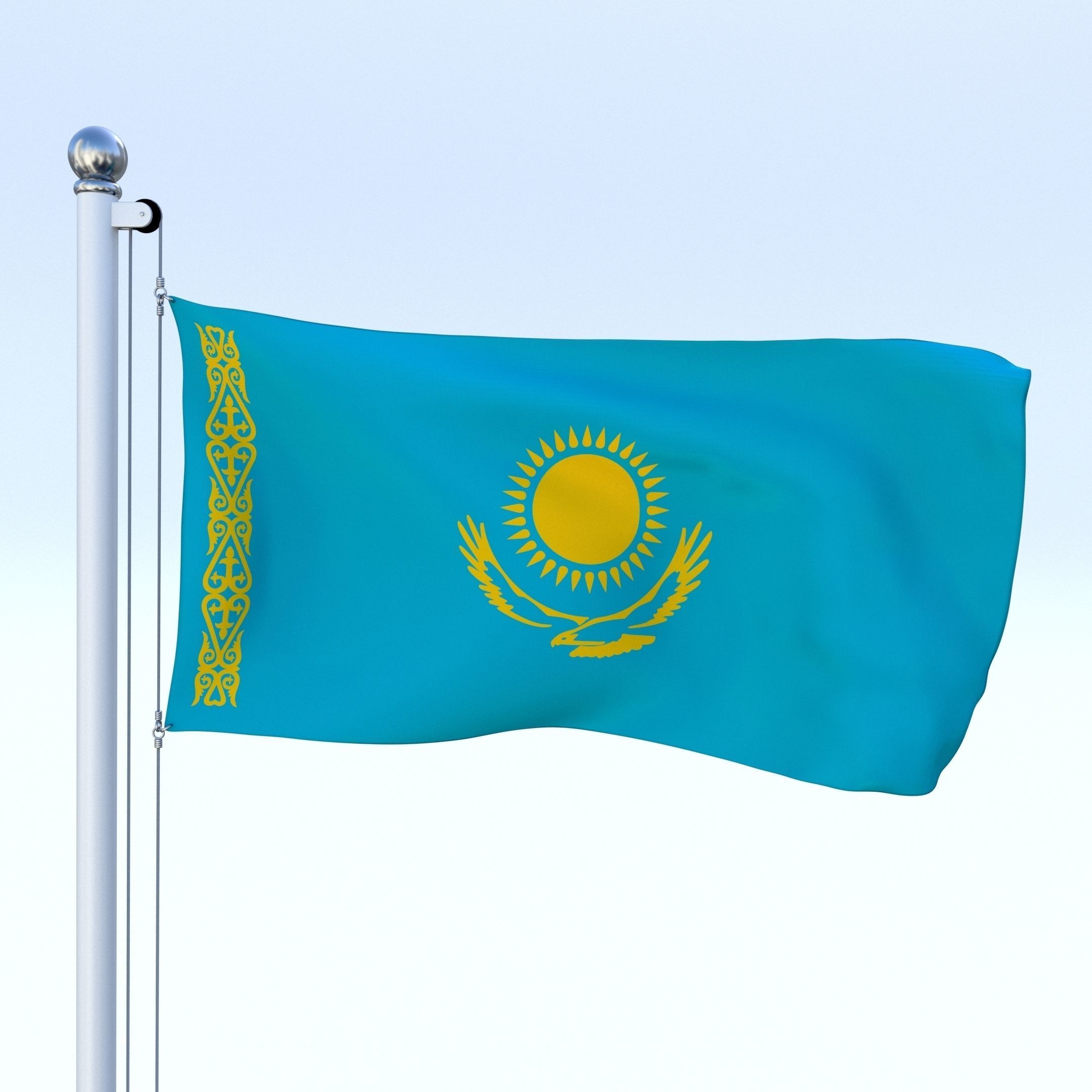 All Asian Flag Pack Low-poly 3D model_23