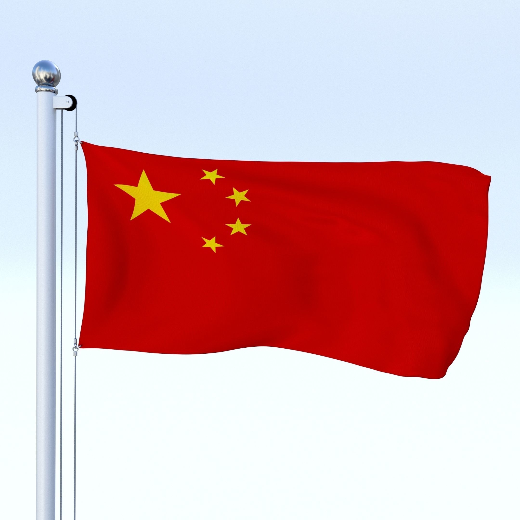 All Asian Flag Pack Low-poly 3D model_25