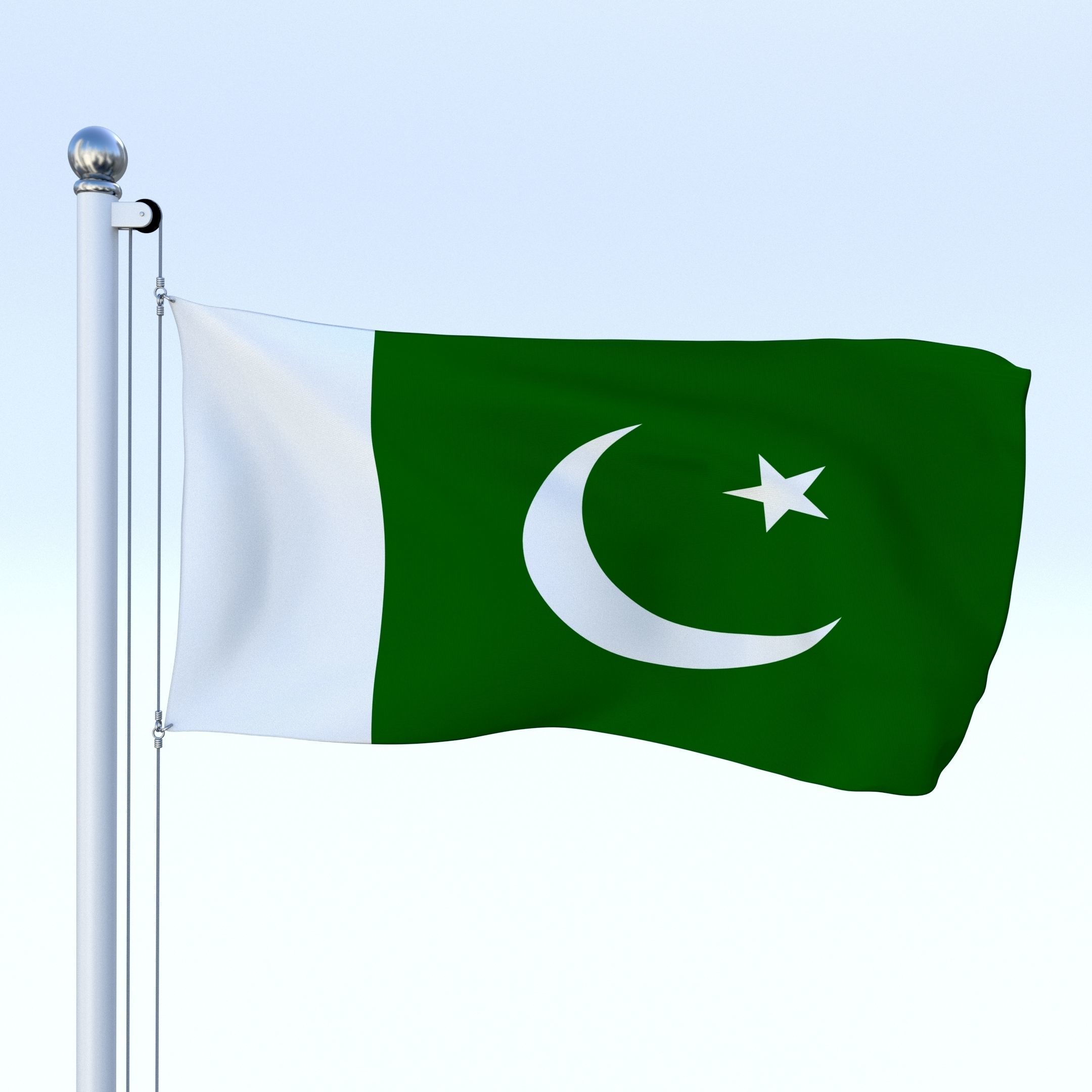 All Asian Flag Pack Low-poly 3D model_21