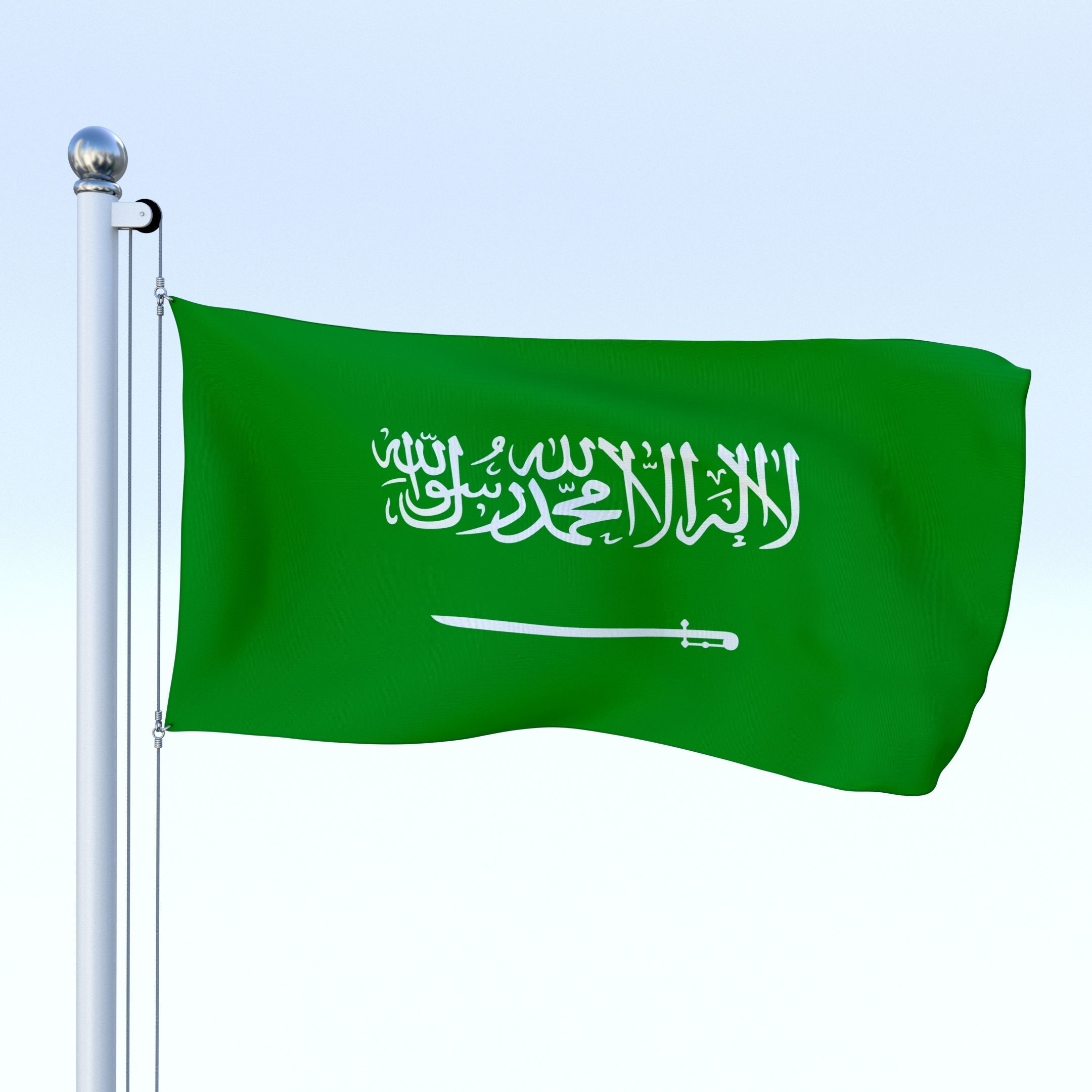 All Asian Flag Pack Low-poly 3D model_36