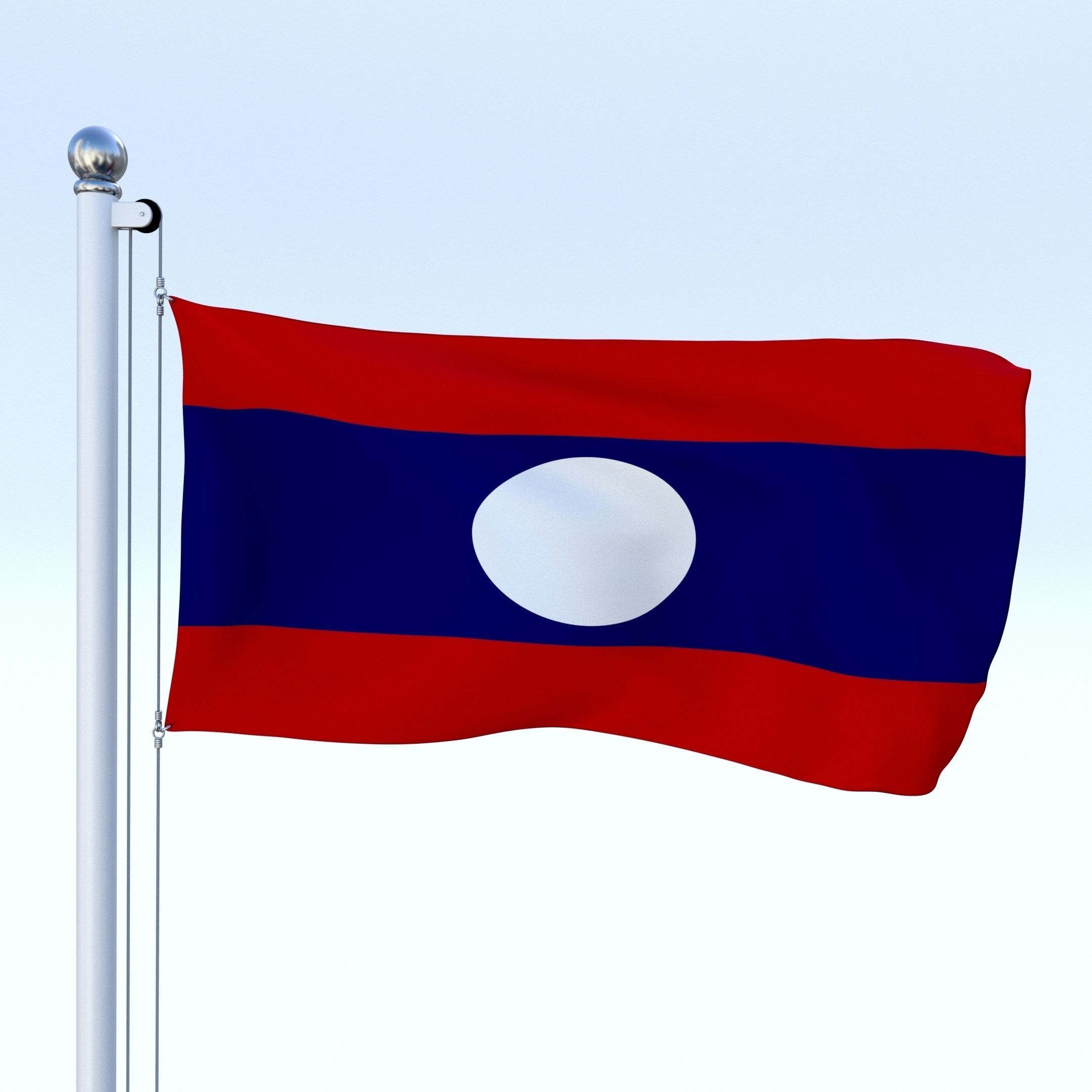 All Asian Flag Pack Low-poly 3D model_26