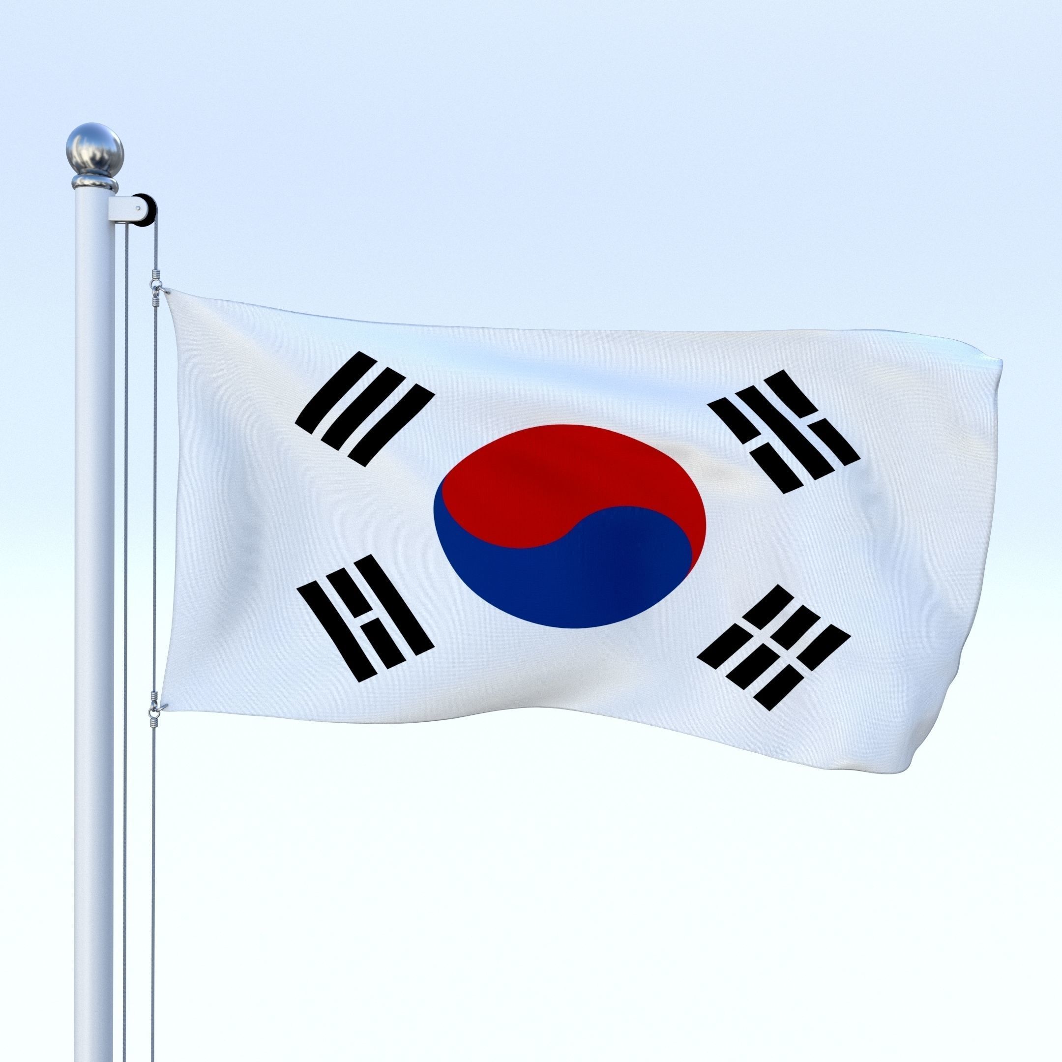 All Asian Flag Pack Low-poly 3D model_9