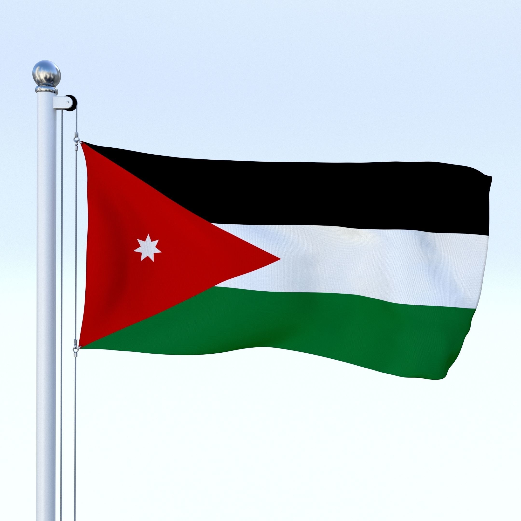 All Asian Flag Pack Low-poly 3D model_8