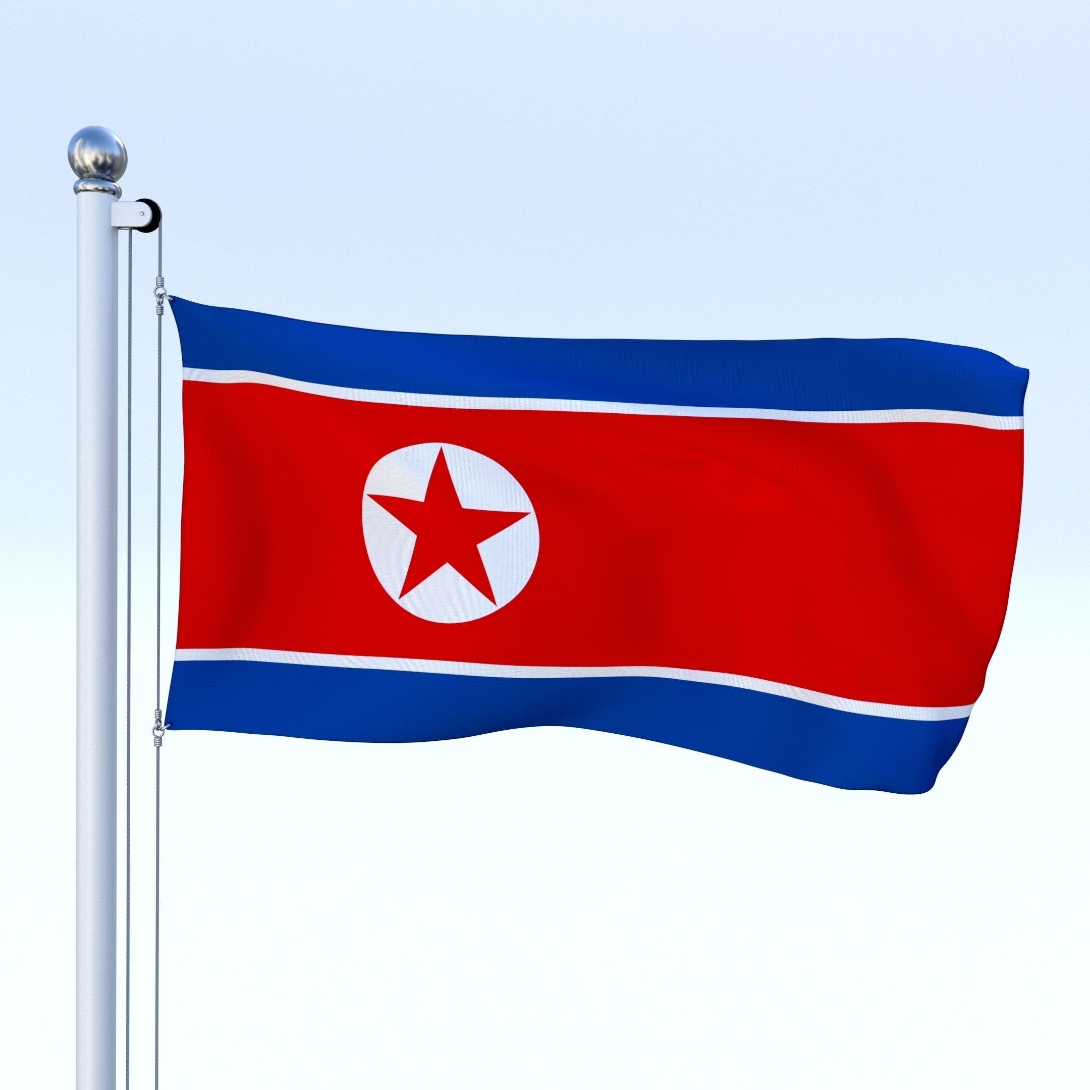 All Asian Flag Pack Low-poly 3D model_13