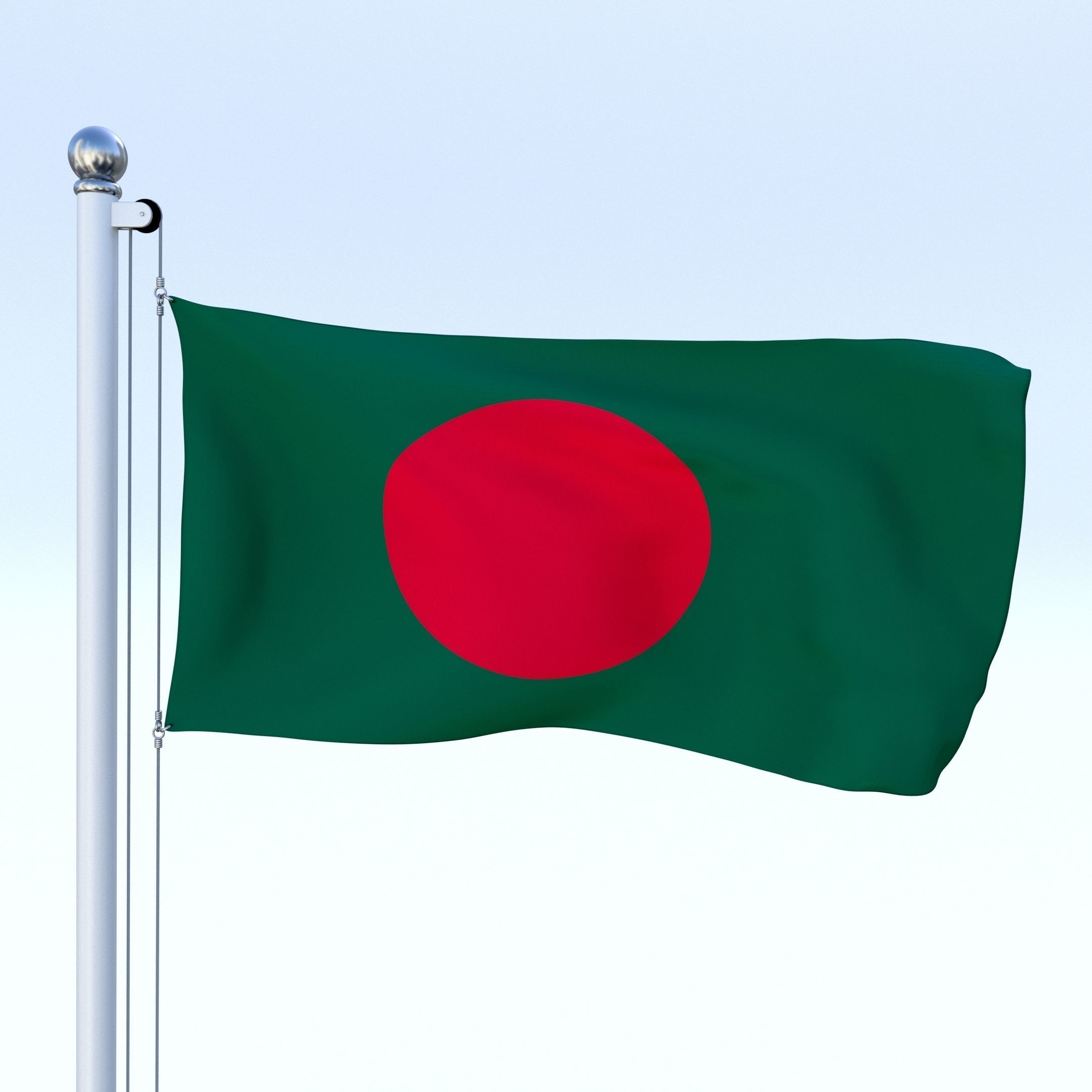 All Asian Flag Pack Low-poly 3D model_15