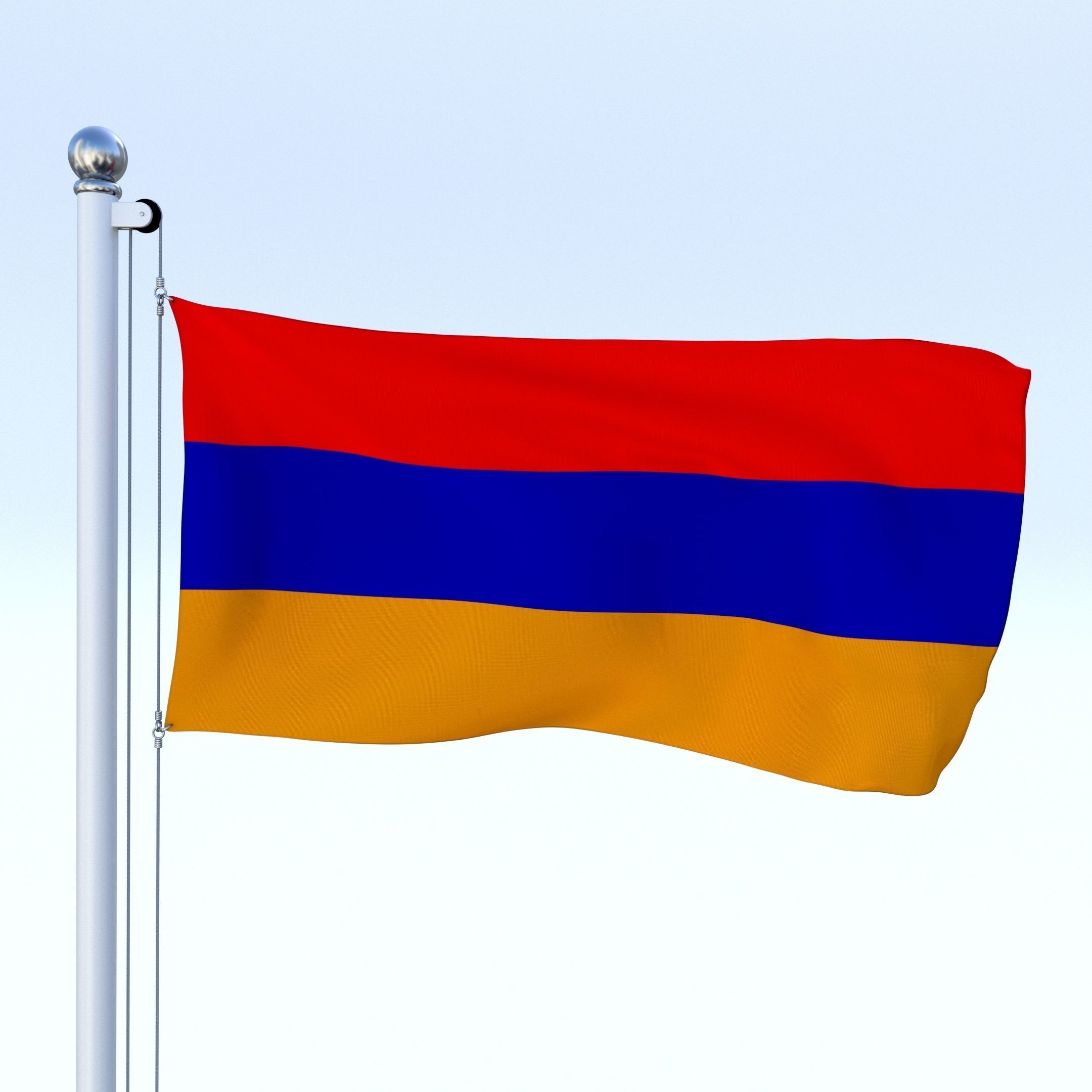 All Asian Flag Pack Low-poly 3D model_34