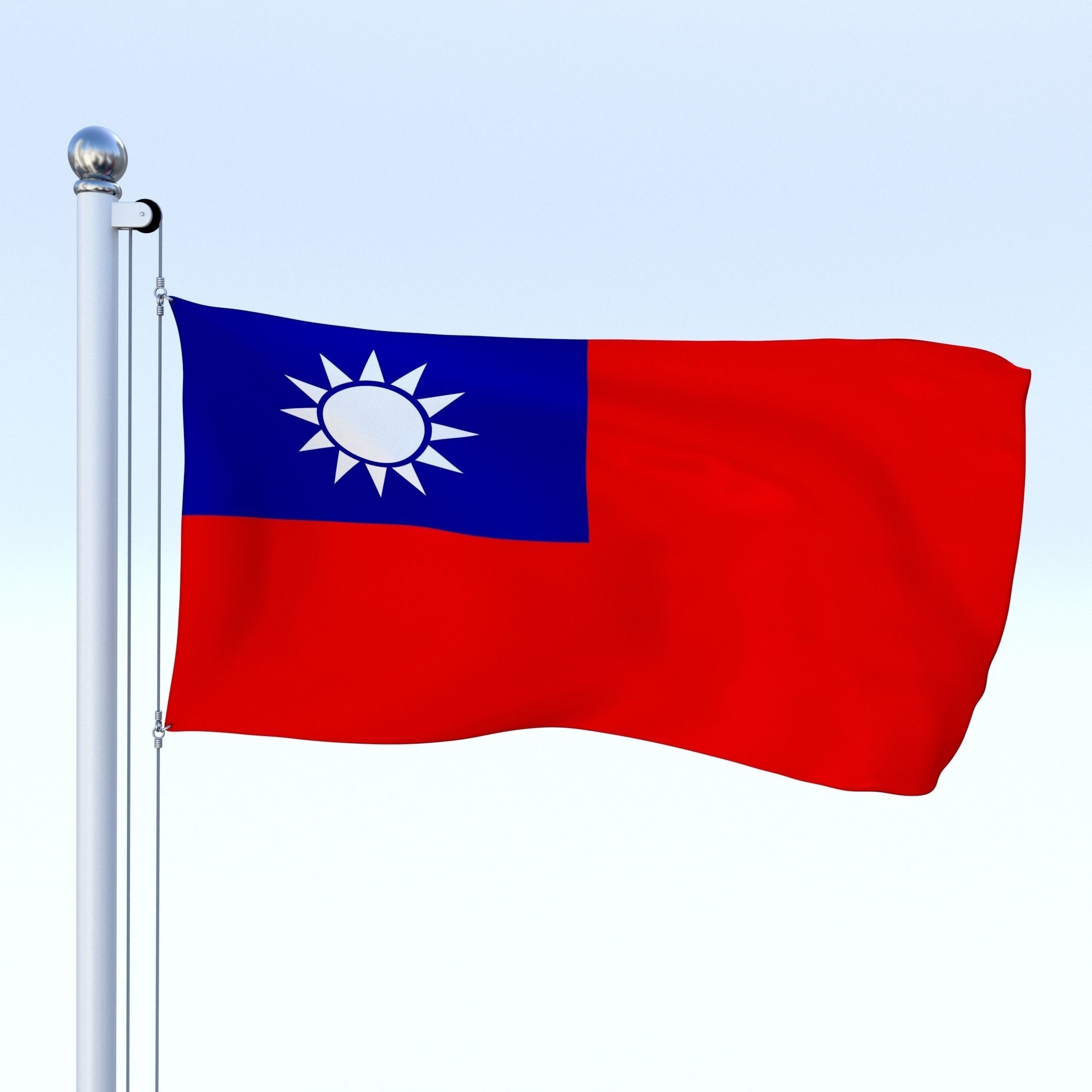 All Asian Flag Pack Low-poly 3D model_29