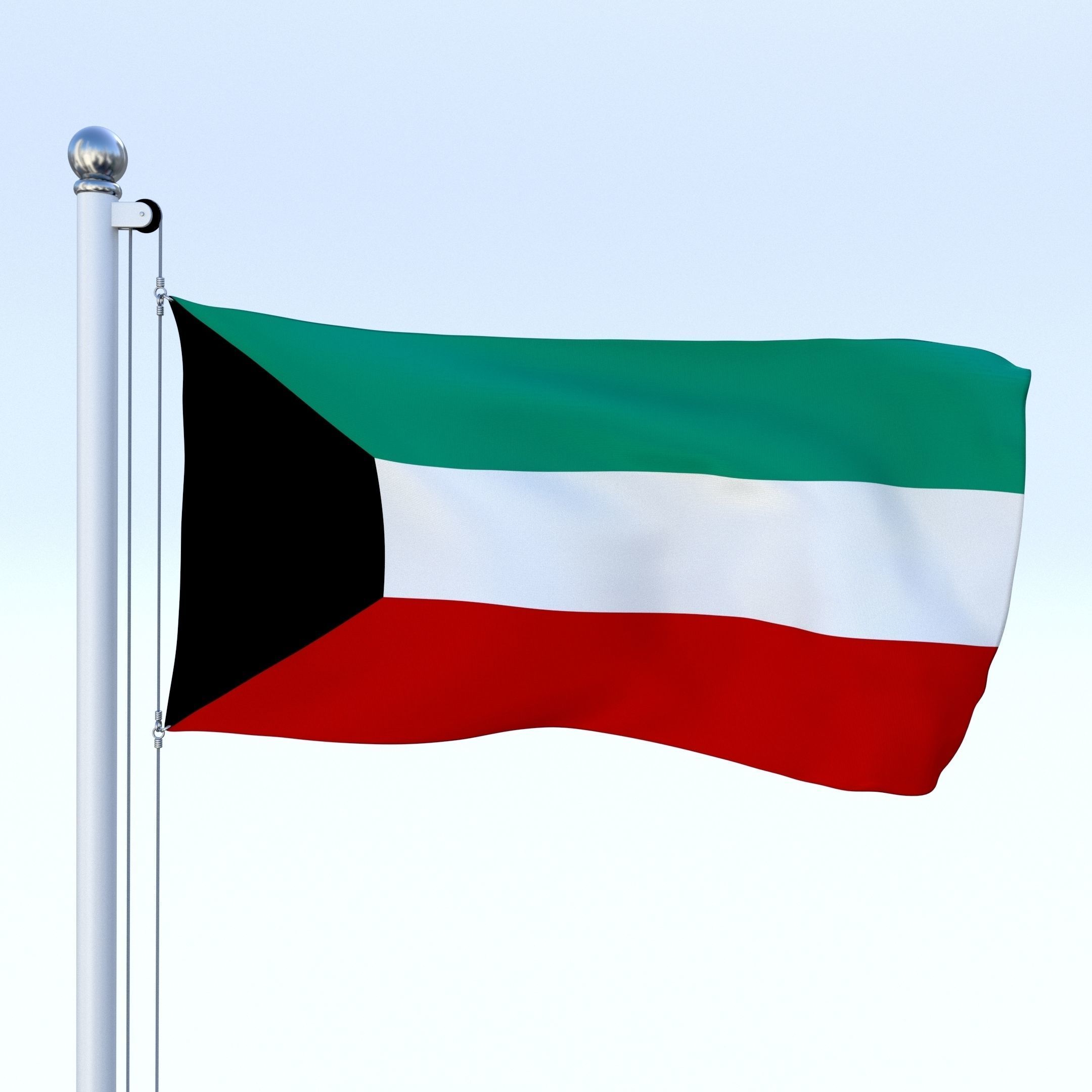 All Asian Flag Pack Low-poly 3D model_31