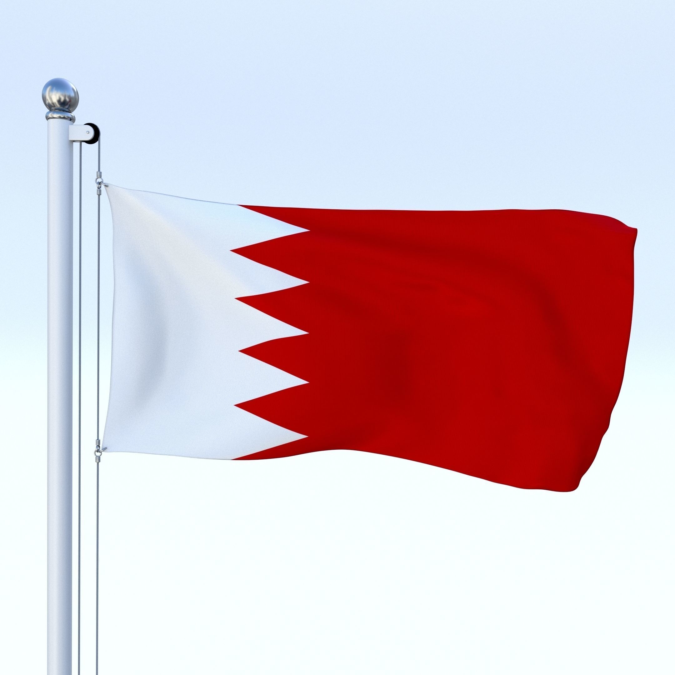 All Asian Flag Pack Low-poly 3D model_10