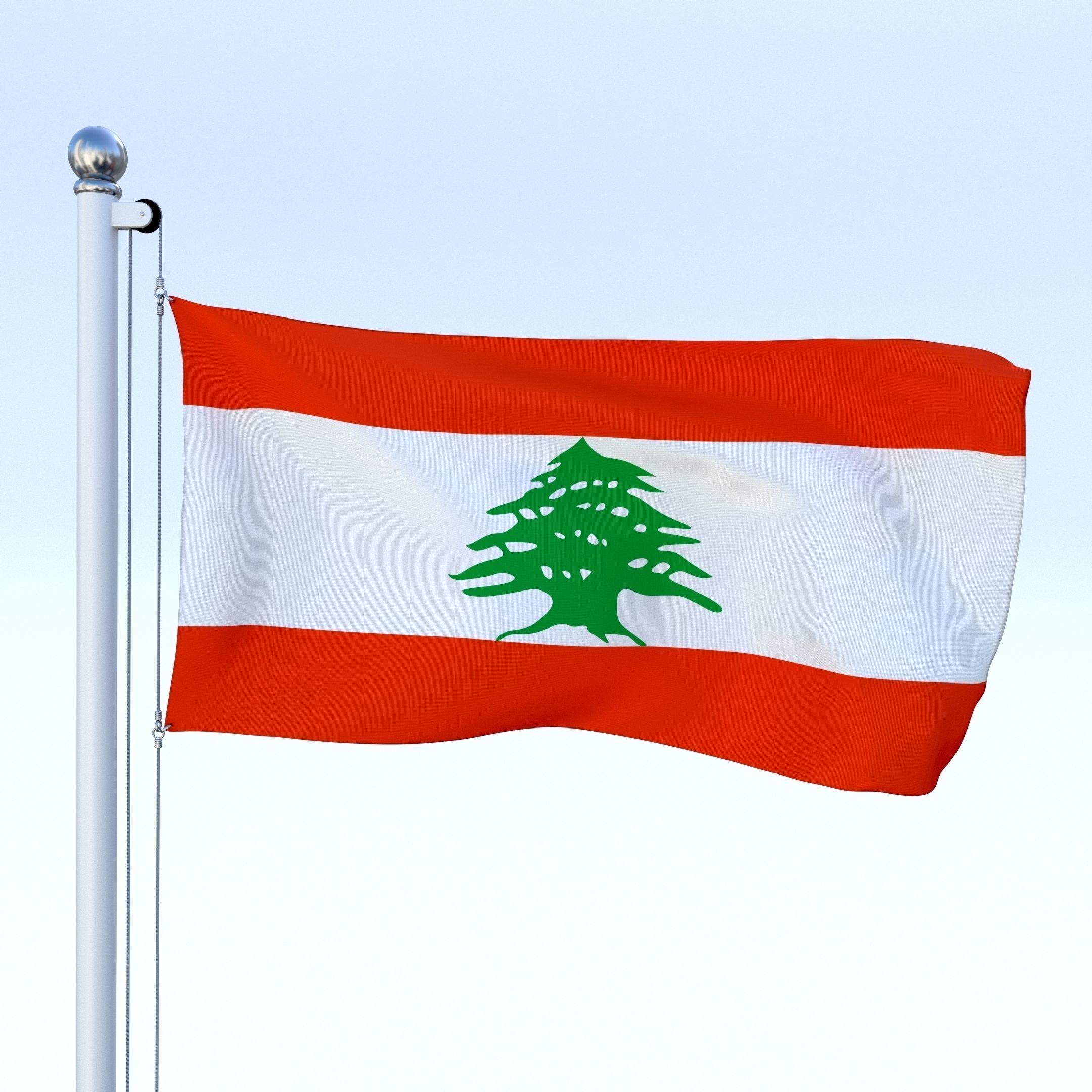 All Asian Flag Pack Low-poly 3D model_44