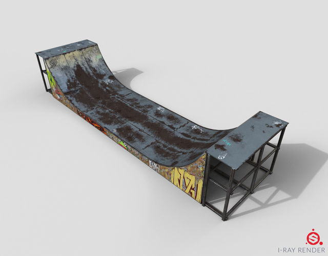 Huge Skate Pipe PBR Textures Low-poly 3D model