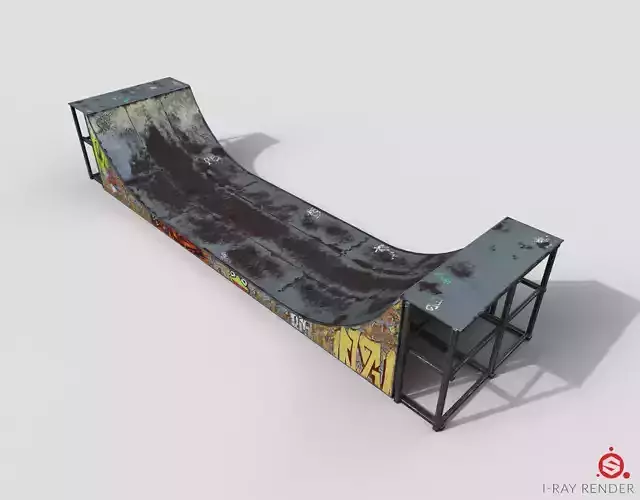 Huge Skate Pipe PBR Textures Low-poly 3D model