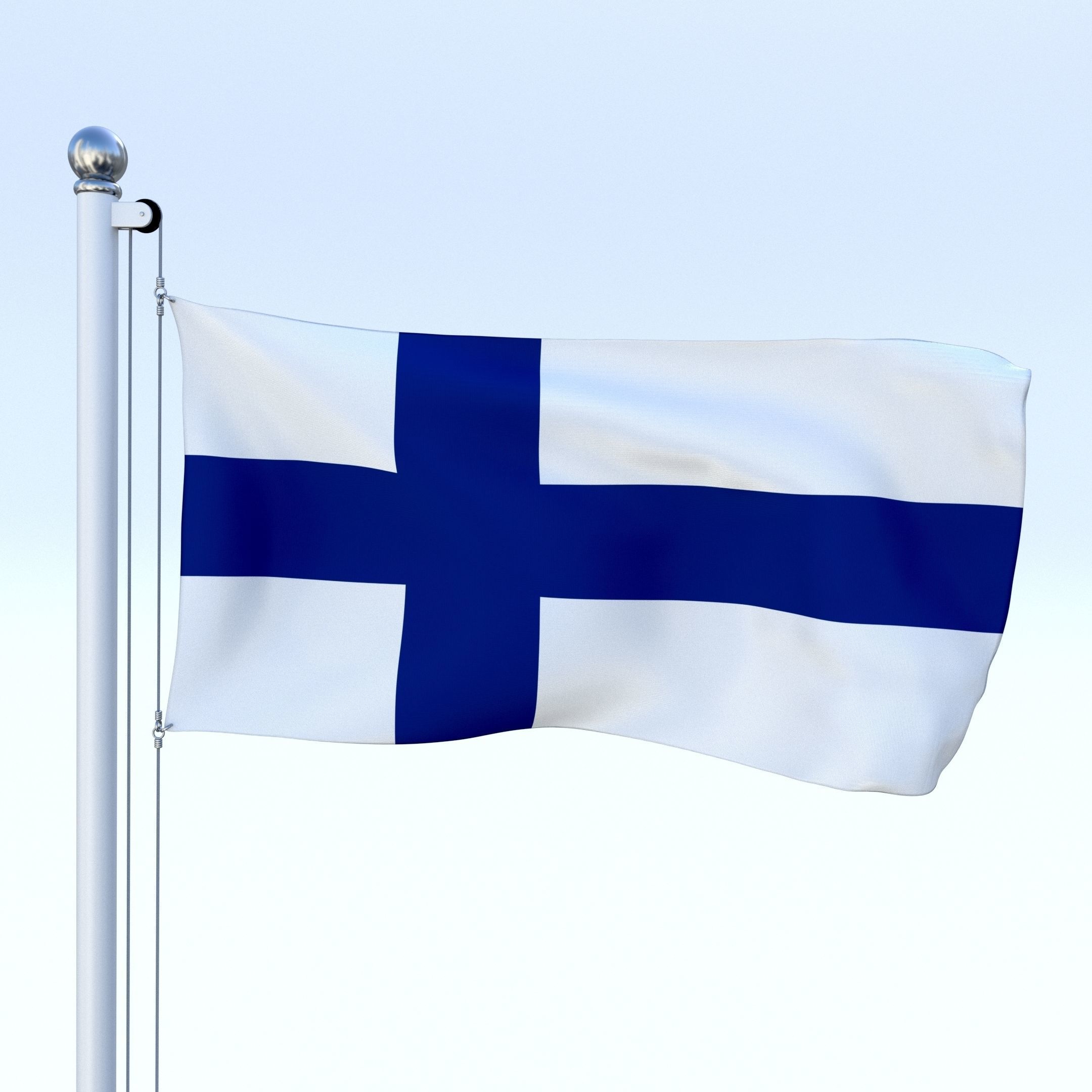 All European Flag Pack Low-poly 3D model_32