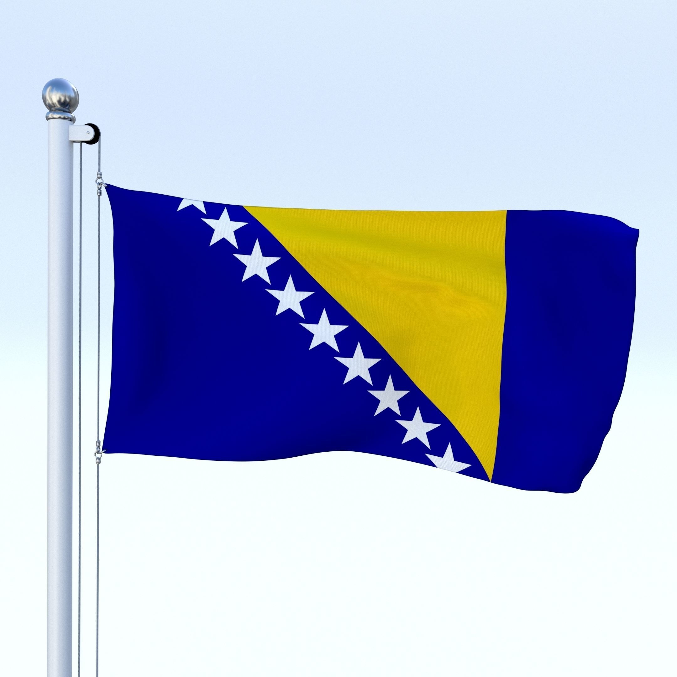 All European Flag Pack Low-poly 3D model_41