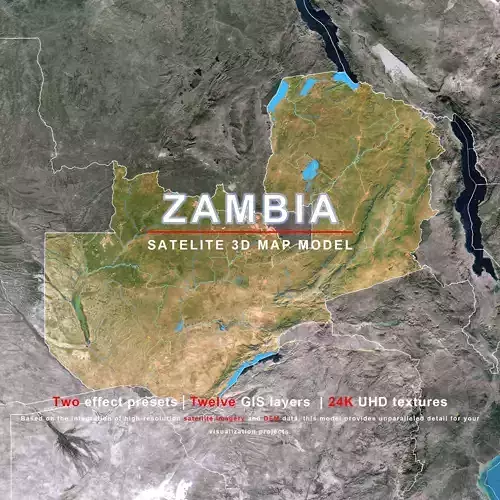 Zambia 3D Map 3D model
