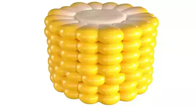 Corn Cob Piece Sliced Yellow Maize PBR 2 Low-poly 3D model 2