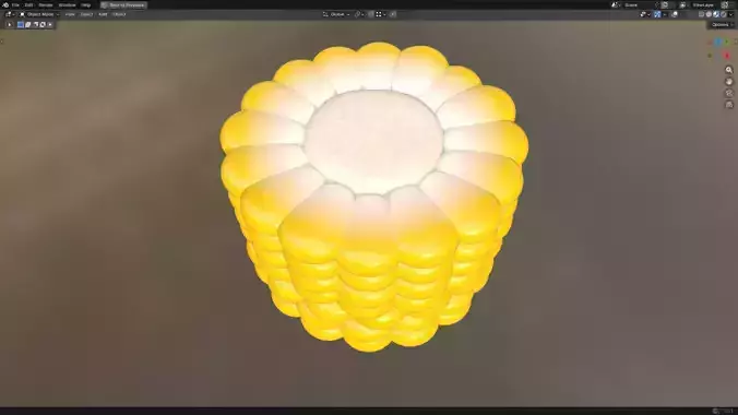 Corn Cob Piece Sliced Yellow Maize PBR 2 Low-poly 3D model 6