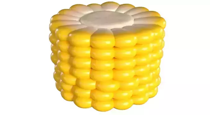 Corn Cob Piece Sliced Yellow Maize PBR 2 Low-poly 3D model
