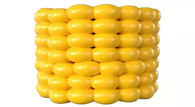Corn Cob Piece Sliced Yellow Maize PBR 2 Low-poly 3D model 5