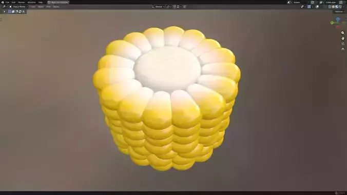 Corn Cob Piece Sliced Yellow Maize PBR 2 Low-poly 3D model 7