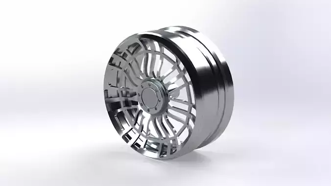 Multi-Spoke Alloy Wheel Generic Performance Rim High Detail CAD 3D model