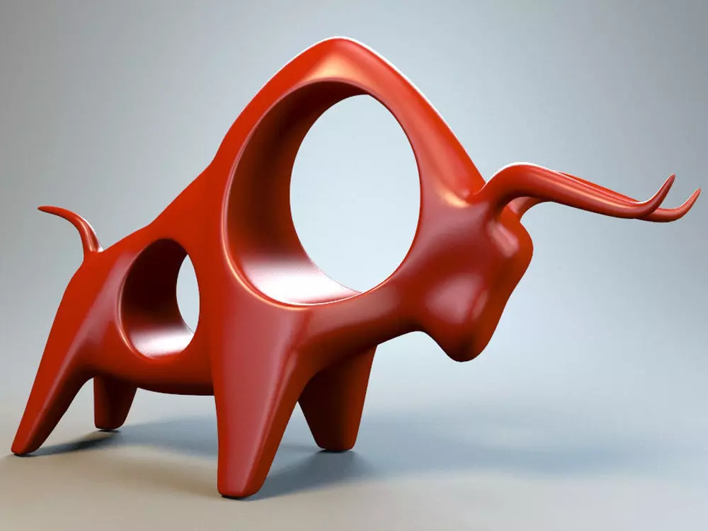 Bull figurine P 3D print model_0