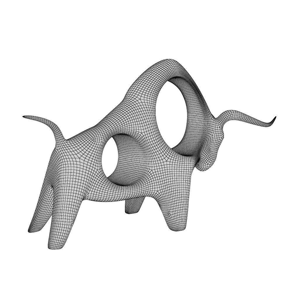 Bull figurine P 3D print model_7