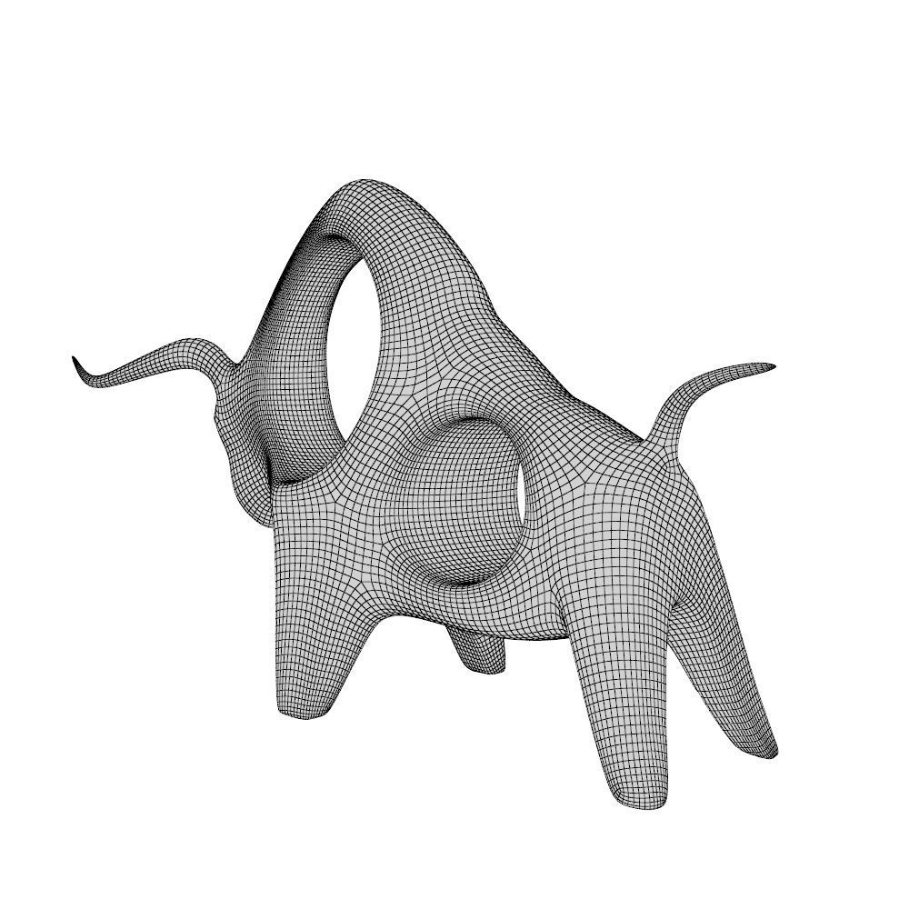 Bull figurine P 3D print model_6