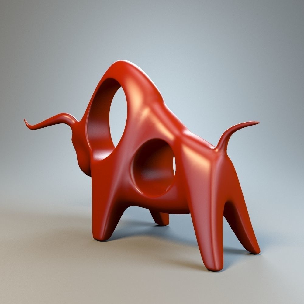 Bull figurine P 3D print model_1