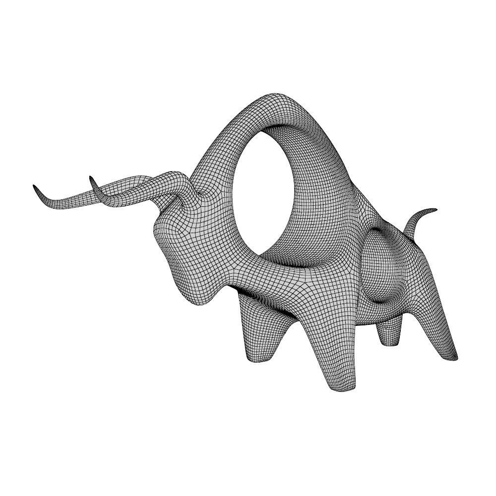 Bull figurine P 3D print model_8