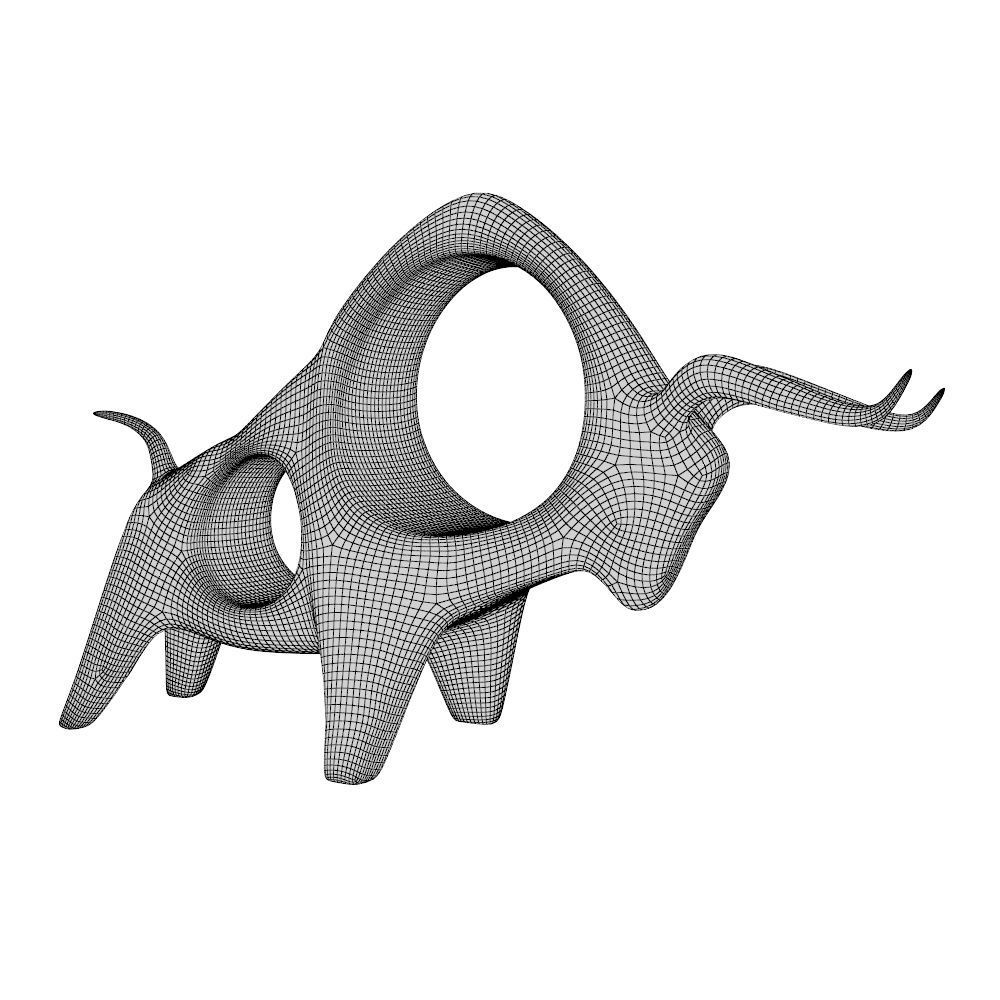 Bull figurine P 3D print model_9
