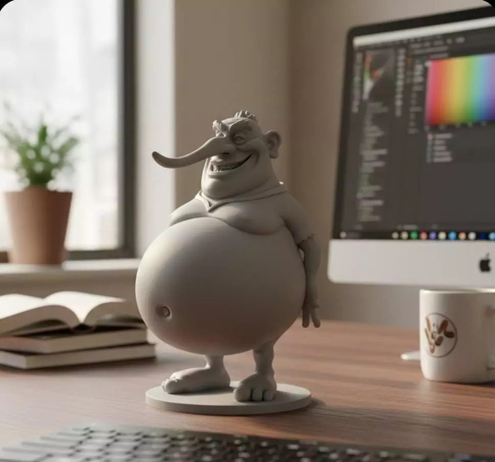 Big Belly Grin Character 3D print model