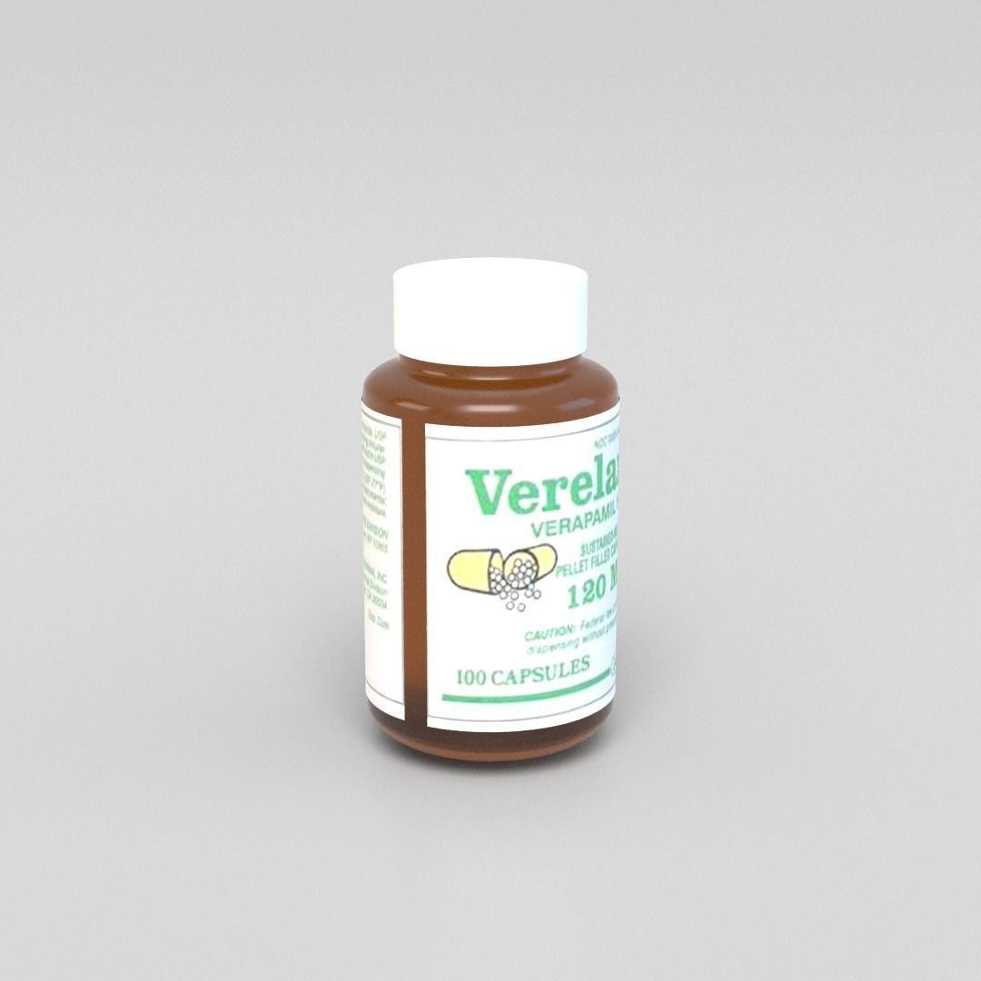 Pill Bottle Low-poly 3D model_0