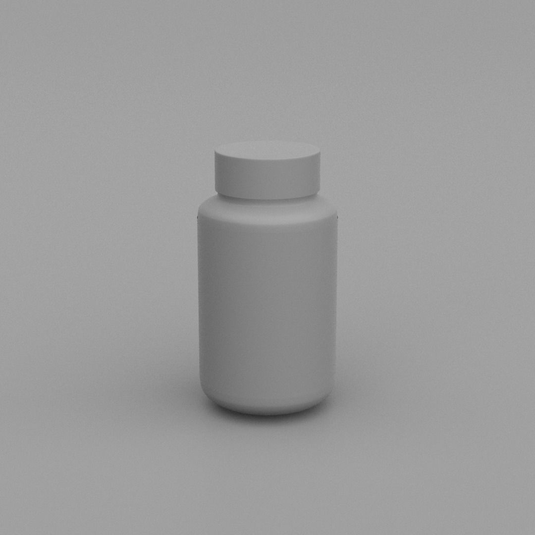 Pill Bottle Low-poly 3D model_1