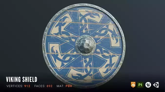 Viking Shield - Game Ready PBR Asset