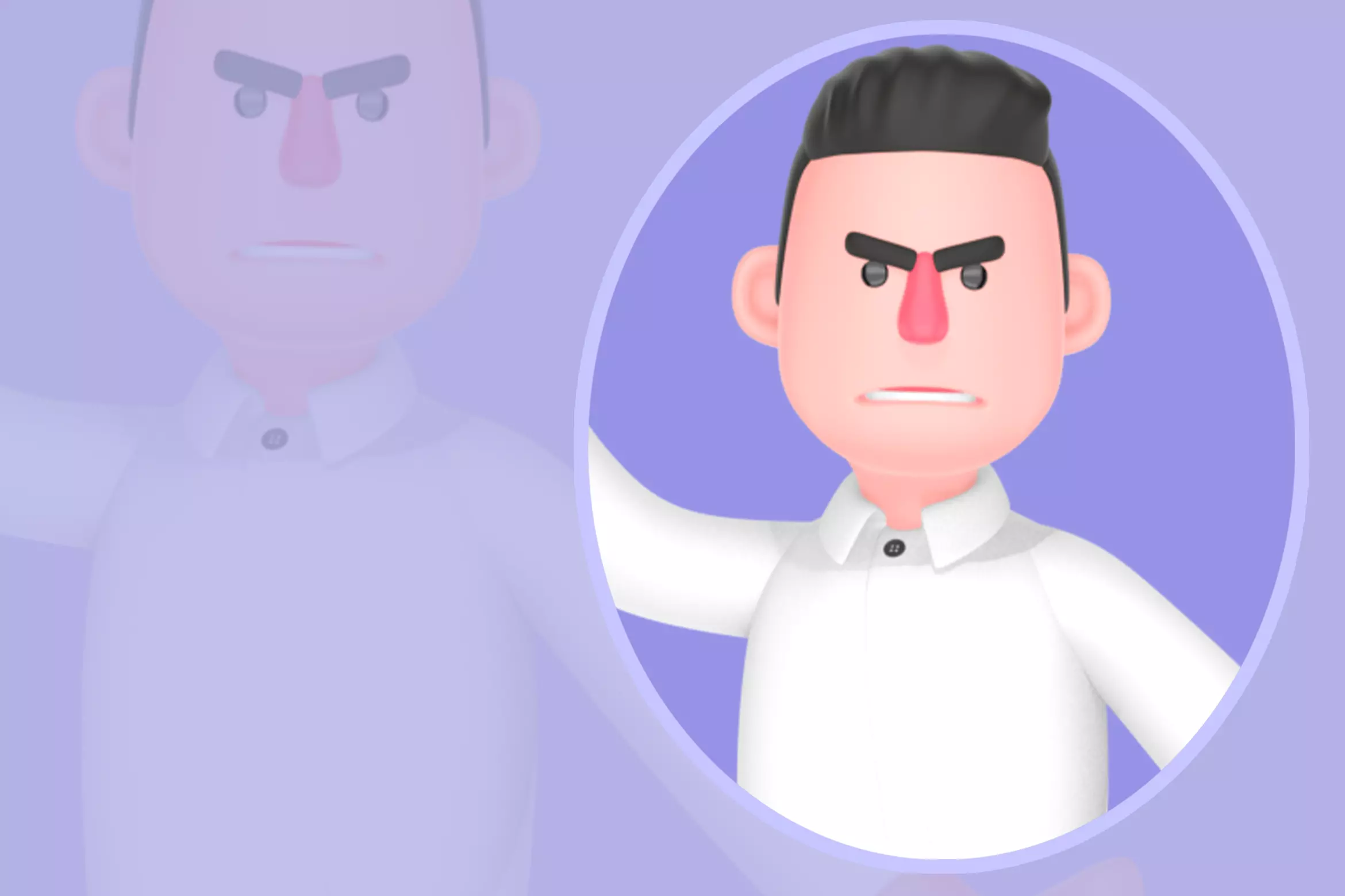 Stylized 3D Angry Businessman Character - Cartoon Male Boss 3D model