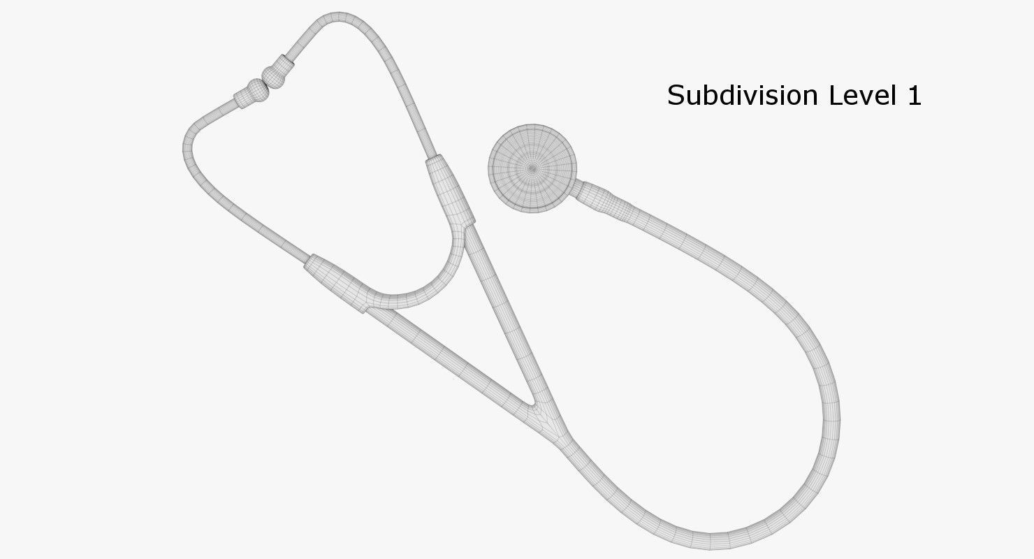 Stethoscope transparent 3D model_5