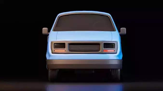 Stylized Delivery Van Low-poly 3D model 3