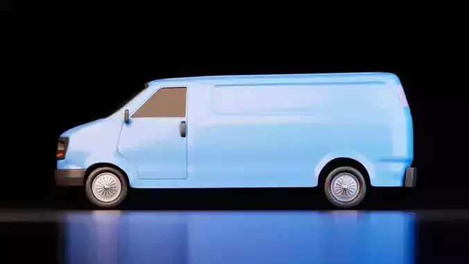 Stylized Delivery Van Low-poly 3D model 4