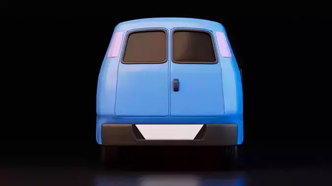 Stylized Delivery Van Low-poly 3D model 5