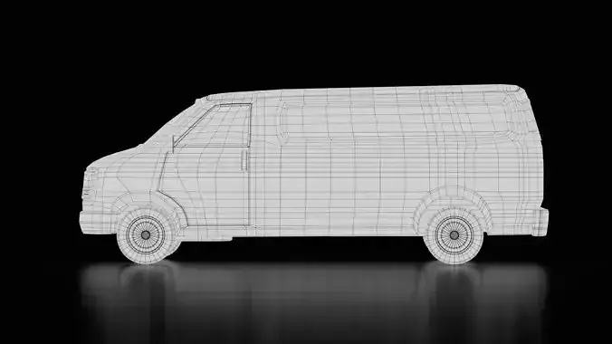 Stylized Delivery Van Low-poly 3D model 7