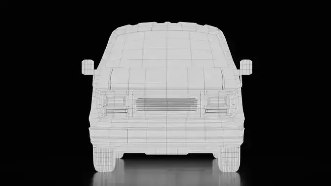 Stylized Delivery Van Low-poly 3D model 6