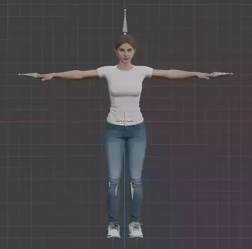 Rigging woman 3d model