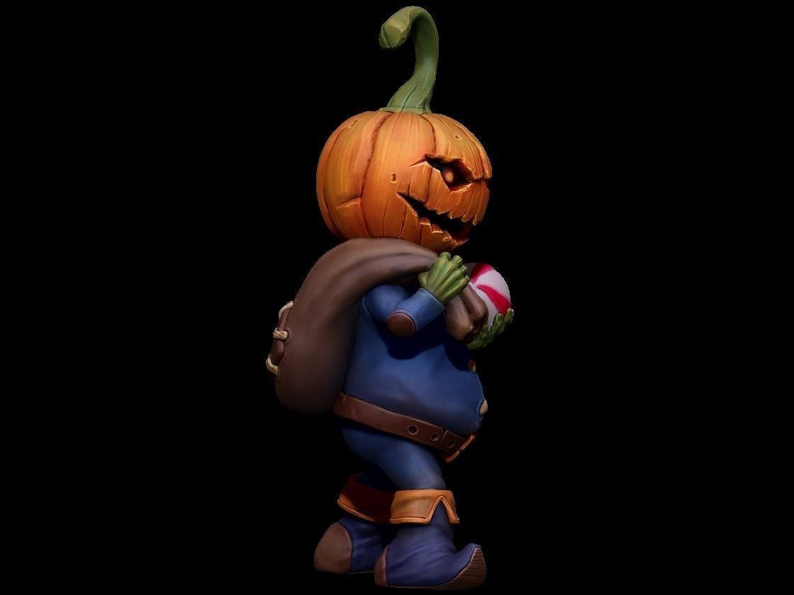 PumpkinMonster3DPrintable nintendo amiibo halloween minifigure 3D print model_4