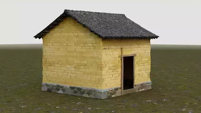Traditional Rural Warehouse Low-poly 3D model