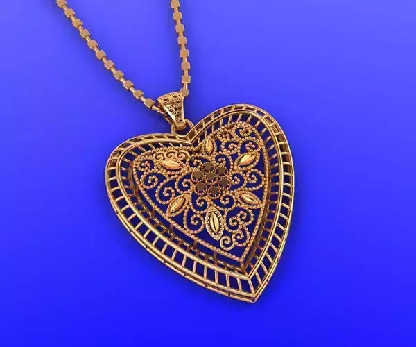 P026 Filigree Heart Pendant 2gm