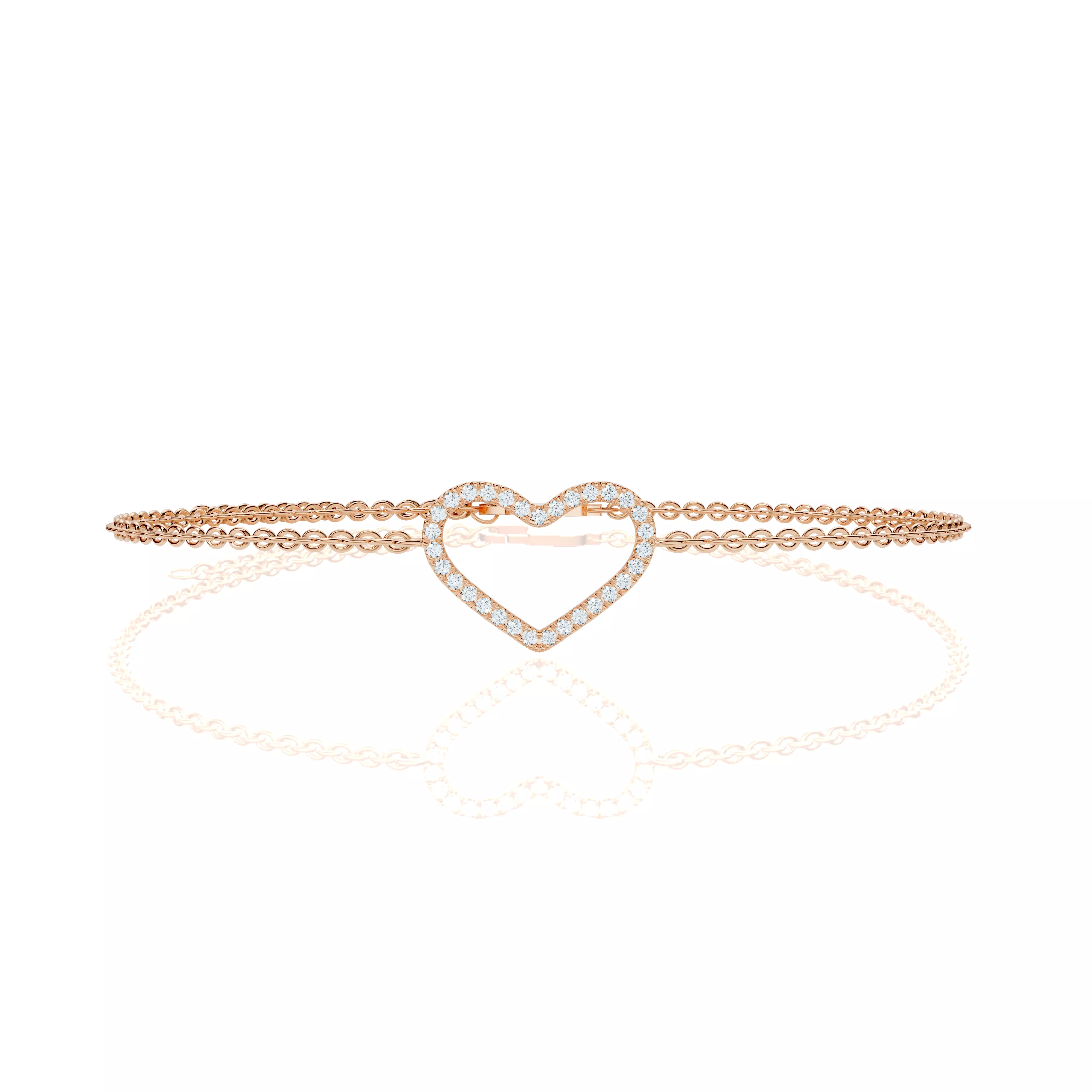 Love Heart Diamonds Bracelet Premium Jewelry CAD Design 3DM STL 3D print model