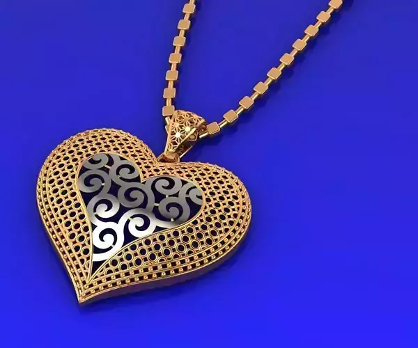 P033 Lattice-Heart Pendant 2gm