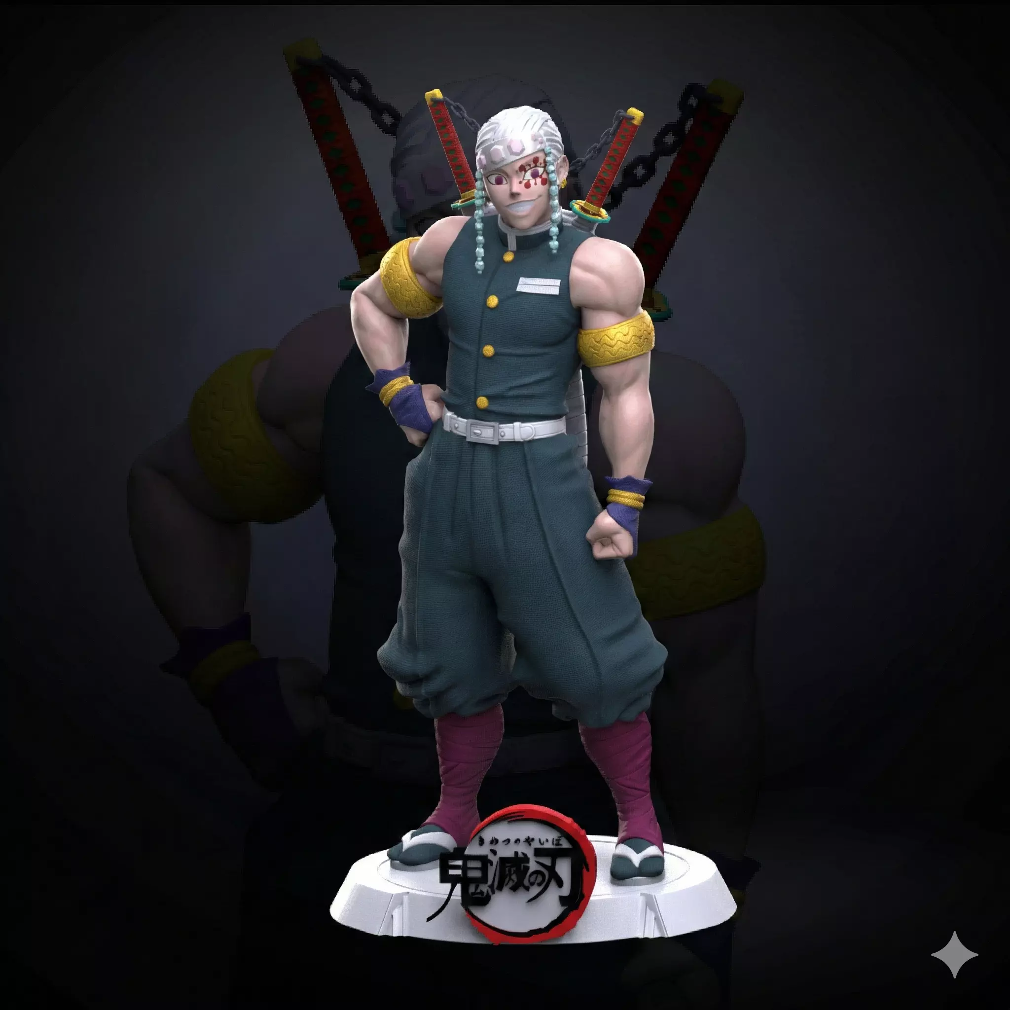 Uzui Tengen Demon Slayer Hashira 110 Scale Sculpture STL 3D print model