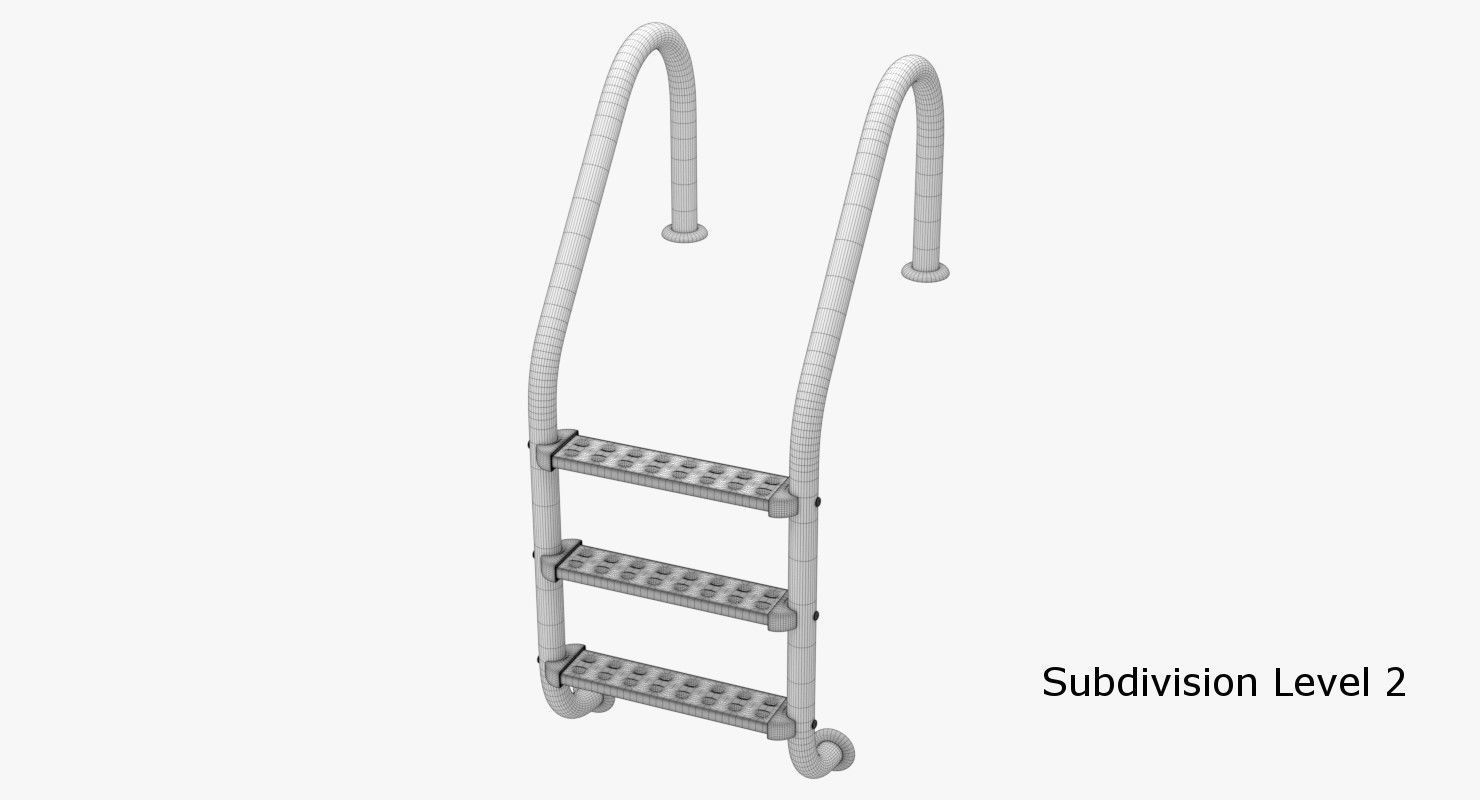 Pool Ladder 1 3D model_7